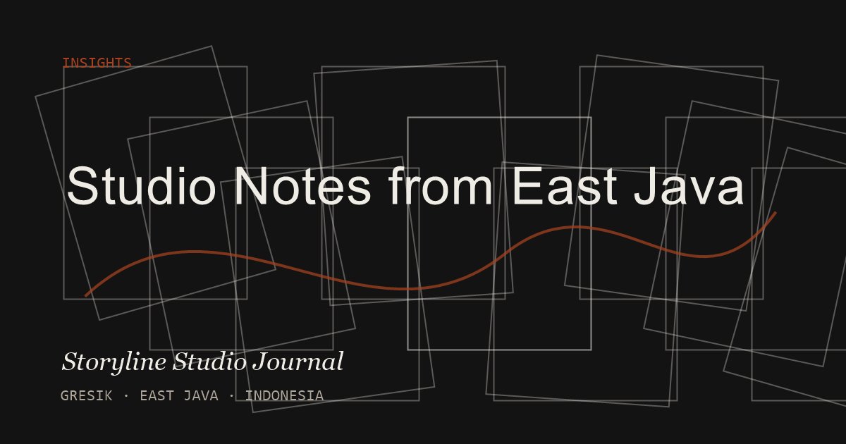 Editorial poster for studio notes from East Java